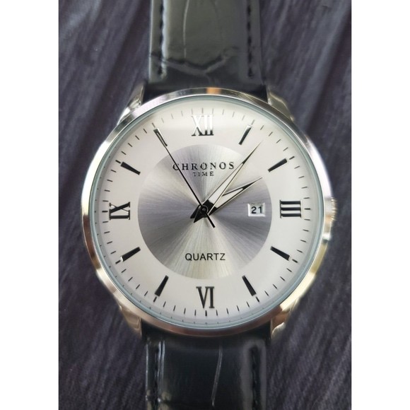 Chronos Tuxedo Roman Satin Sunburst Silver Dial Mens T Cocktail Time Watch NIB - Picture 2 of 7